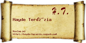Hayde Terézia névjegykártya